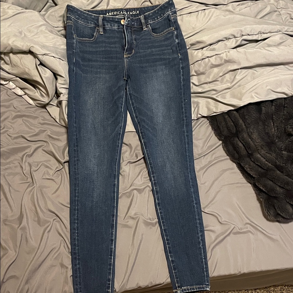 American Eagle Outfitters Women's Dark Blue Skinny Jeans